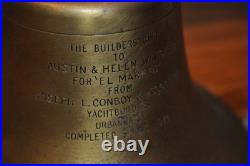 Bronze Brass Yacht Ship's Bell Maritime with Ringer Presented By Yacht Builder