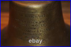 Bronze Brass Yacht Ship's Bell Maritime with Ringer Presented By Yacht Builder