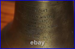 Bronze Brass Yacht Ship's Bell Maritime with Ringer Presented By Yacht Builder