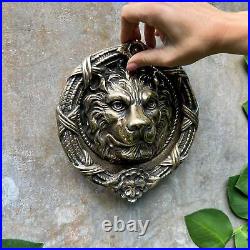 Bronze Lion Door Knocker Bell Handle Brass Lion Door Gate Knob Hardware Decor