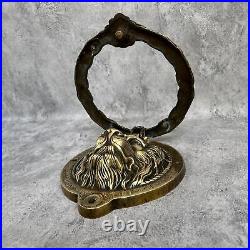 Bronze Lion Door Knocker Bell Handle Brass Lion Door Gate Knob Hardware Decor