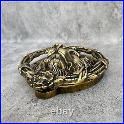 Bronze Lion Door Knocker Bell Handle Brass Lion Door Gate Knob Hardware Decor