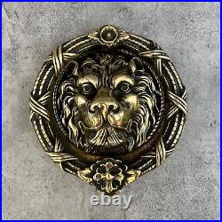 Bronze Lion Door Knocker Bell Handle Brass Lion Door Gate Knob Hardware Decor