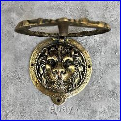 Bronze Lion Door Knocker Bell Handle Brass Lion Door Gate Knob Hardware Decor