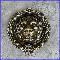 Bronze Lion Door Knocker Bell Handle Brass Lion Door Gate Knob Hardware Decor