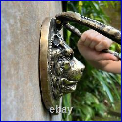 Bronze Lion Door Knocker Bell Handle Brass Lion Door Gate Knob Hardware Decor