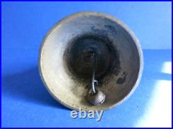 C1850 RARE 19th Century Antique Vintage OLD BRASS 4 Dinner Bell +ETHOS PATINA