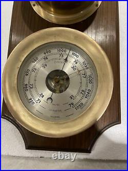 CHELSEA SHIPS BELL CLOCK & BAROMETER SET WITH Wall Wood