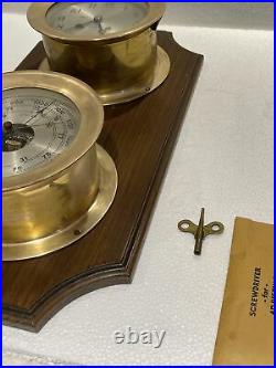 CHELSEA SHIPS BELL CLOCK & BAROMETER SET WITH Wall Wood