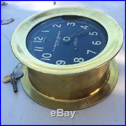CHELSEA Ship's Bell Clock (with Winding Key) c. Early 1930 -40's