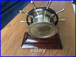 CHELSEA Ships Bell MARINER YACHT WHEEL SHIP CLOCK Works but read
