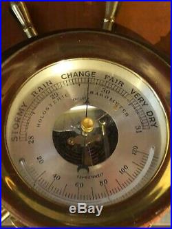 CHELSEA Vintage Ship's Bell Barometer / Thermometer'CLAREMONT' Captain's Wheel