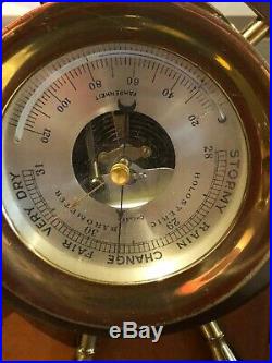 CHELSEA Vintage Ship's Bell Barometer / Thermometer'CLAREMONT' Captain's Wheel