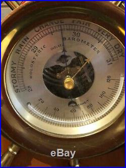 CHELSEA Vintage Ship's Bell Barometer / Thermometer'CLAREMONT' Captain's Wheel