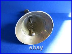 C. 1900 Antique 5.5 19th Century OLD BRASS SOLID Notched Dinner Bell with Patina