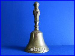 C. 1900 Antique 5.5 19th Century OLD BRASS SOLID Notched Dinner Bell with Patina
