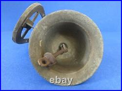 C. 1900 Antique 5.5 Ship School BRASS Horseshoe Mount INDIA Bell with Verdigris