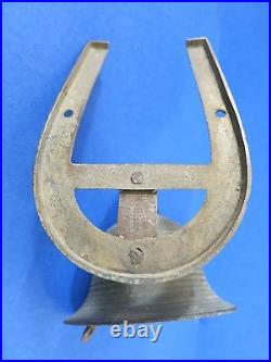 C. 1900 Antique 5.5 Ship School BRASS Horseshoe Mount INDIA Bell with Verdigris