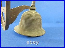 C. 1900 Antique 5.5 Ship School BRASS Horseshoe Mount INDIA Bell with Verdigris