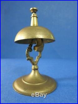 C. 1920 Antique 4.75 Merchant Desk Counter OLD BRASS Tap Service Bell + Patina