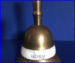 C. 1935? PEARL INLAY? Vintage Antique OLD BRASS Dinner Tea Bell ETHOS? SONOMA