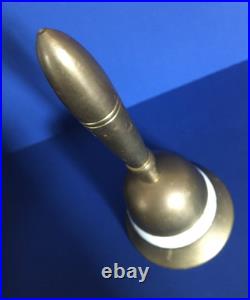 C. 1935? PEARL INLAY? Vintage Antique OLD BRASS Dinner Tea Bell ETHOS? SONOMA