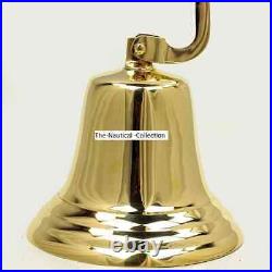 Captain Ship Brass Bell 9 Maritime Wall Mounted Bracket Nautical HalloweenGift