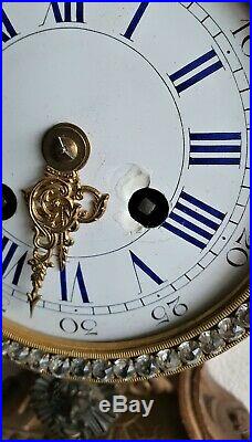 Cartel Clock L. P Japy 1878 43cm Case 8 Day Bells Strike Pendulum Antique French