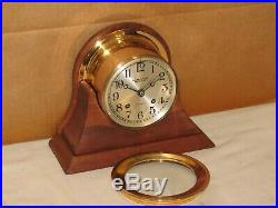 Chelsea Antique Ships Bell Clock4 1/2 In Dial1926red Brassrestored