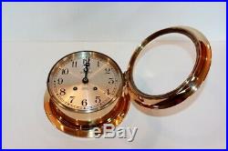 Chelsea Antique Ships Bell Clock With Rare Engraved 6 Dialred Brass 1917