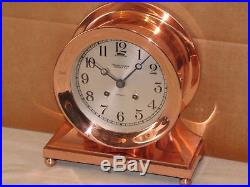 Chelsea Antique Ships Bell Clockcommodore Model6 In Dial1929red Brass
