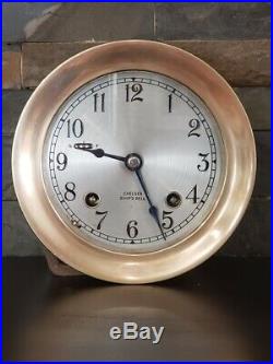 Chelsea Classic, Maritime Ship's Bell Clock, Solid Brass, 4 7/8 Dia