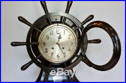 Chelsea Mariner Ship Wheel Bell Clock with Masonic Presentation Circa 1928
