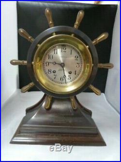 Chelsea Mariner Ship Wheel Bell Clock with Presentation Tiffany and CO
