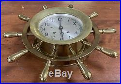 Chelsea Ship Bell 14 Ships Wheel Clock Brass 14