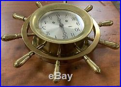 Chelsea Ship Bell 14 Ships Wheel Clock Brass 14