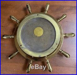 Chelsea Ship Bell 14 Ships Wheel Clock Brass 14