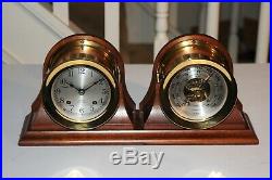 Chelsea Ship's Bell Clock & Barometer Set 4-1/2 Inch Boston U. S. A. Vintage