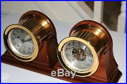 Chelsea Ship's Bell Clock & Barometer Set 4-1/2 Inch Boston U. S. A. Vintage