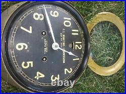 Chelsea Ship's Bell Clock US Maritime Commission Brass Case 5.5 inch Dial Works