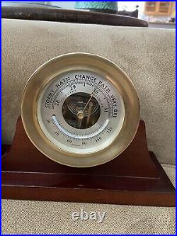Chelsea Ship's Bell Clock and Barometer Set 3.75 Dial with Base, Key & Screws