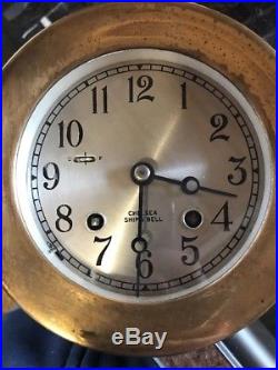 Chelsea Ships Bell 1960s Clock And Holosteric Barometer Brass With Stand