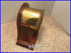 Chelsea Ships Bell Brass Case In Mahogany Base