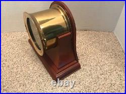 Chelsea Ships Bell Brass Case In Mahogany Base