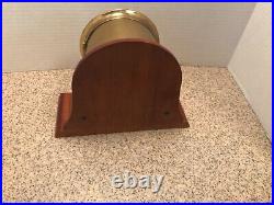 Chelsea Ships Bell Brass Case In Mahogany Base