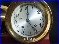 Chelsea Ships Bell Clock & Barometer Set With Wood Stand 4 1/2 Boston 1980-84