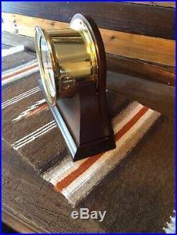 Chelsea Ships Bell Clock with Mahogany Base Large 6 Dial