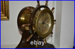 Chelsea Ships Wheel Ships Bell Clock 100% Original Estate Fresh Working Perfect