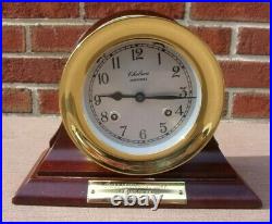 Chelsea Shipstrike 4 1/2 Ships Bell Clock WithCradle Screw on Bezel Key