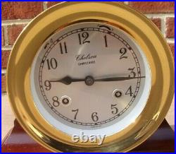 Chelsea Shipstrike 4 1/2 Ships Bell Clock WithCradle Screw on Bezel Key